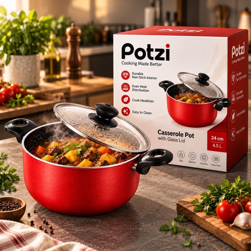 Packaging image of the Potzi casserole pot